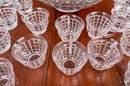 Heisey Victorian Clear Punch Bowl & Cups