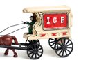 Cast Iron Horse Drawn Ice Cart And Mechanical Penny Bank