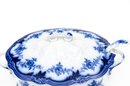 Flow Blue Oval Covered Vegetable Toureen By W.H. GRINDLEY