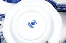 Large Lot Of Flow Blue Porcelain China Dinnerware
