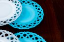 Westmoreland Milk Glass 'Forget Me Not' Salad Luncheon Plates