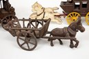 Cast Iron Stage Coach, Donkey & Delivery Truck