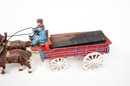 A Vintage Toy Beer Wagon Drawn By Eight Horses