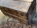 Antique Wood Dome-Top Steamer Trunk
