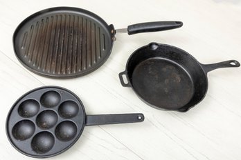 Three Cast Iron Pans