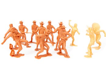 Vintage Louis Marx & Co. Cowboys & Indians Plastic Figurines