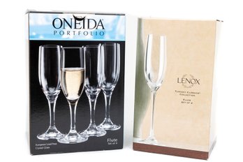 New In Box Lenox & Oneida Crystal Glass Flutes (New)