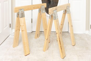 Wood Block Saw Horse Stands