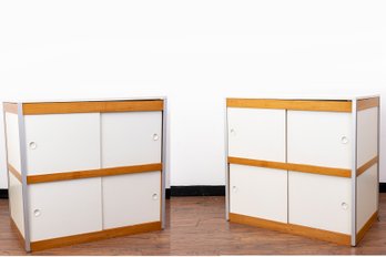 Two White Cabinets