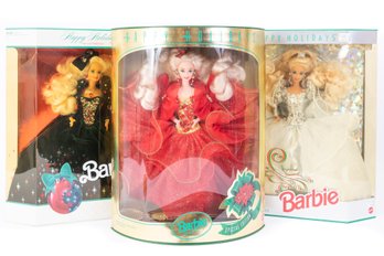 Three Holiday Barbies-New In Box