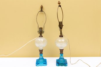 Pair Of Victorian Glass Lamps