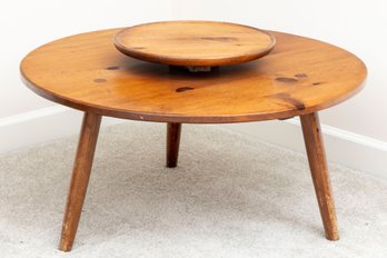 Knotted Oak Lazy Susan Coffee Table