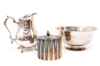 Trio Of Silver-plate Items
