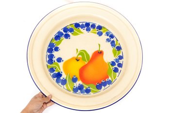 Large Decorative Tole Platter