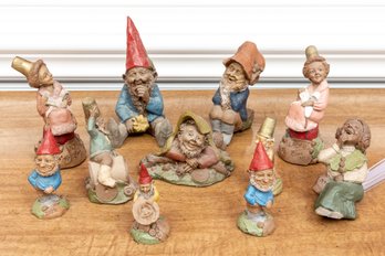 Mixed Lot Of Whimsical Resin Gnome Sculptures