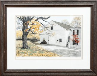 Signed Original Etching Of 'Culver's Farm' By Carol Collete