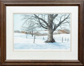 Signed Original Etching Of 'First Snow' By Carol Collete