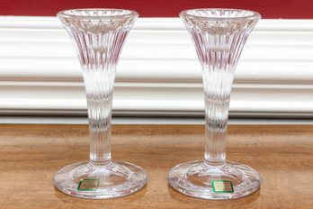 Austrian Marquis By Waterford Lead Crystal Glass Candlestick Holders