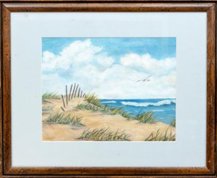 Oil On Canvas Beach Landscape By L. Elliot