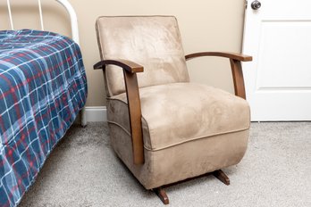 Mid-Century Style Upholstered Rocking Chair