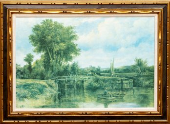 Large Oil On Canvas Landscape Painting