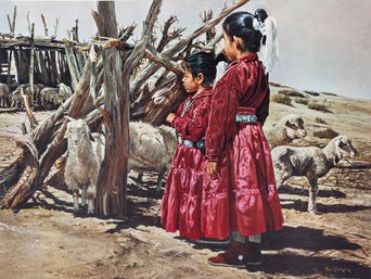 Ray Swanson 'Waiting To Go To The Powwow' Signed Lithograph