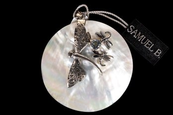 Samuel B. Sterling Silver And Mother Of Pearl Dragonfly Pendant