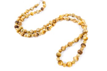 Tiger Bead Faceted Round Necklace