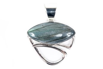 Sterling And Labradorite Abstract Pendant