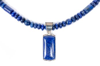 Lapis Necklace And Matching Pendant