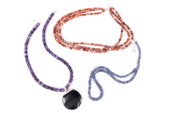 Set Of Three Stone Necklaces