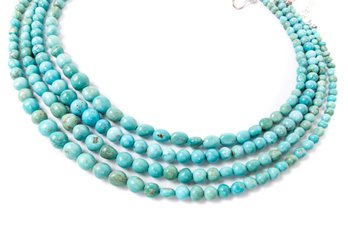 4 Strand Of Graduated Turquoise Necklaces