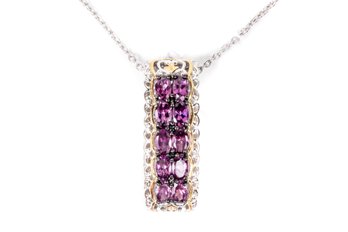 EnGems En Vogue Purple Garnet With Color Change Phenomenon Pendant With Chain
