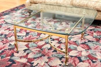 Hollywood Regency Style Chamfered Glass Coffee Table