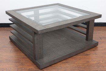 Large Modern Glass-Top Coffee Table