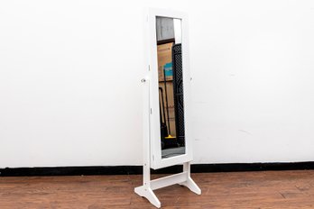 LANGRIA Free Standing Lockable Mirrored Jewelry Armoire