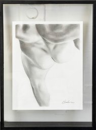 Signed Nudist Male Form Sketch