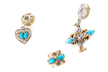 Three Gems In Vogue Sleeping Beauty Turquoise Charms