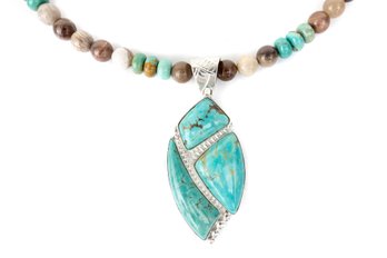 Turquoise And Round  And Ronelle Stone Necklace