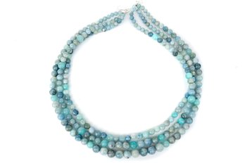 Aquamarine Gemstone Multi Stand Necklace