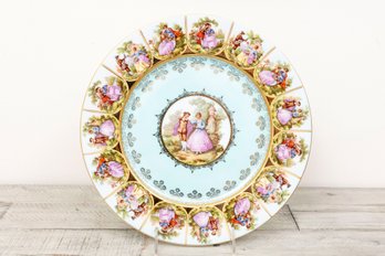 Bavaria Fragonard Love Story Courting Couples Teal Gold Plate