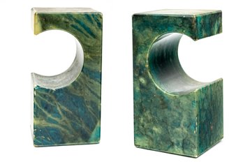 Italian Green Alabaster Bookends