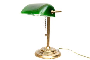 Vintage Brass Banker's Desk Lamp