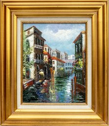 Small Venetian Oil On Canvas Painting