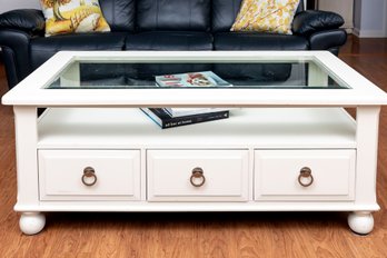 Large Contemporary Multi-Storage Coffee Table By Broyhill Furniture