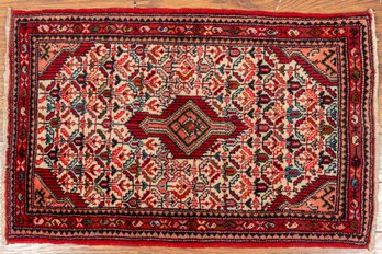 Small Hand-Knotted Persian Abstract Area Rug