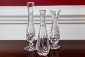 Wedgwood, Waterford & Tiffany Bud Vases