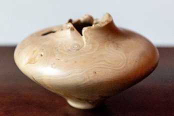 Small Signed 1999 Bleached Maple Burl Vase