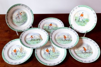 Eight Davenport Fox Hunting Scene Plates