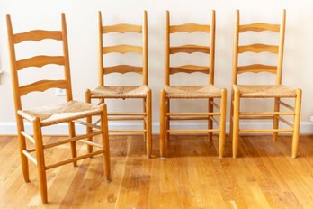 Four Vintage Shaker Style Ladderback Chairs